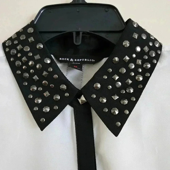 Rock & Republic Long Sleeve Blouse Size M #197 - Picture 6 of 6